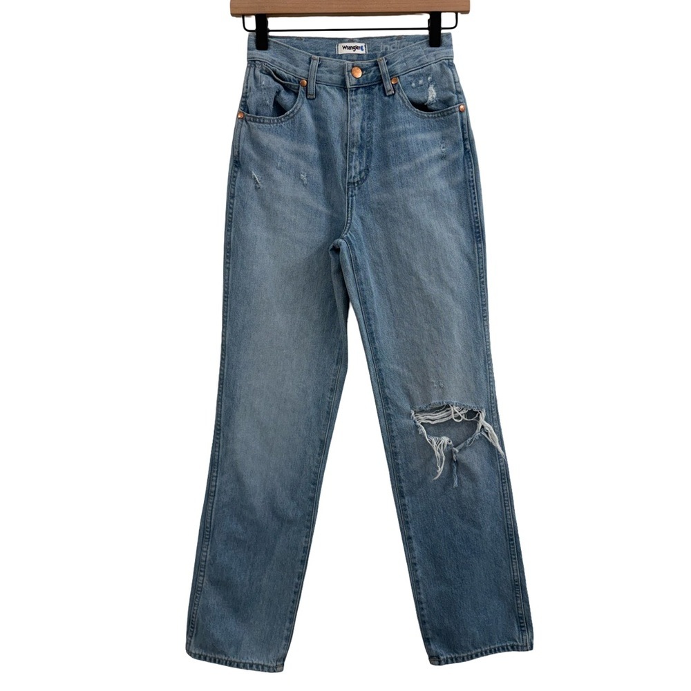 Wrangler Women's Denim Blue Straight Leg Jeans